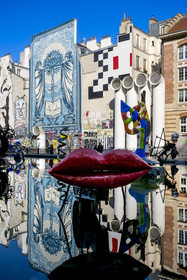 France, Paris (75), quartier des Halles  Beaubourg, la fontaine Stravinsky de Jean Tinguely et Niki de Saint Phalle