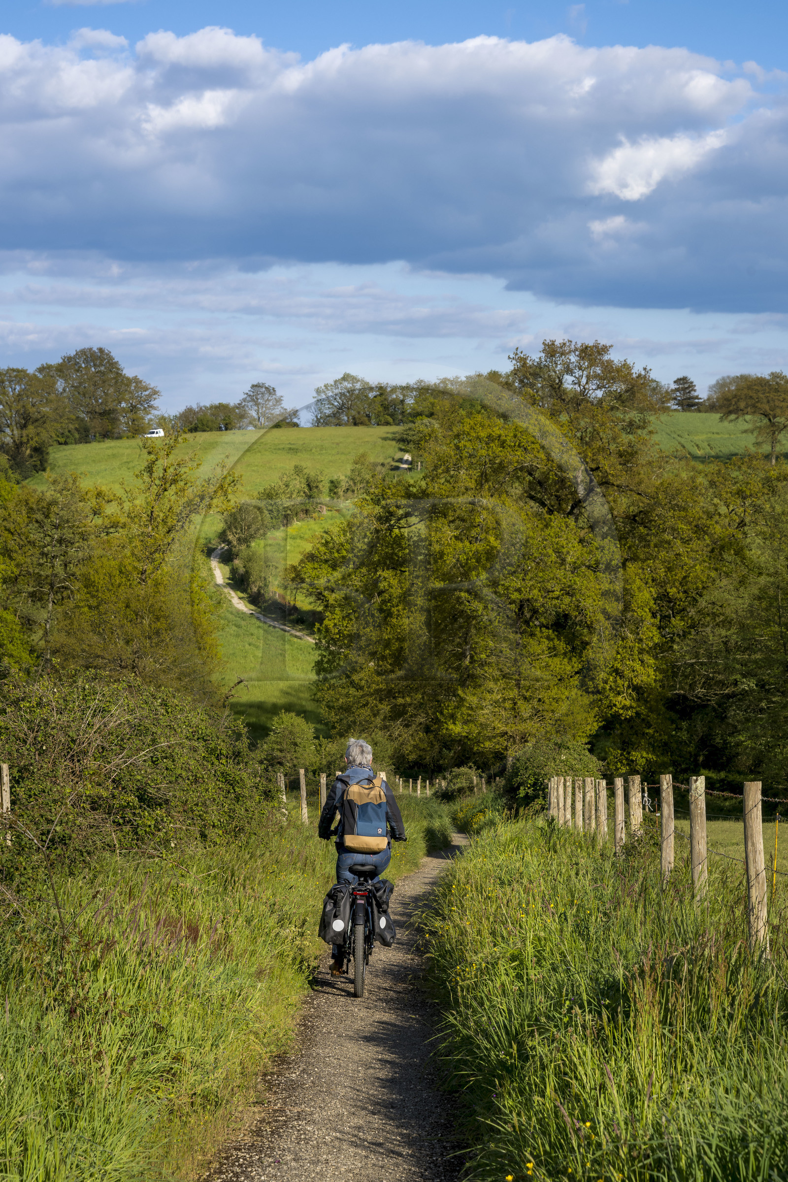 France, Vendee, Tiffauges, on the Vendée Vélo Tour cycle route
