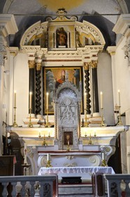 France, Haute-Corse (2B), région de la Casinca en Castagniccia, village peché de Vescovato, l’église baroque Saint-Martin (San Martinu)