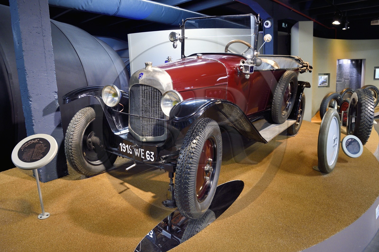 France, Puy de Dome, Clermont Ferrand, L'Aventure Michelin, museum retracing all the activities of the Michelin group, the Citroën type A from 1919, the first production car built in Europe for the general public