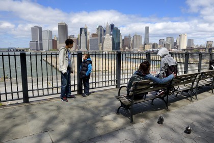 Etats-Unis, New York, Downtown Manhattan vue de la promenade à Brooklyn