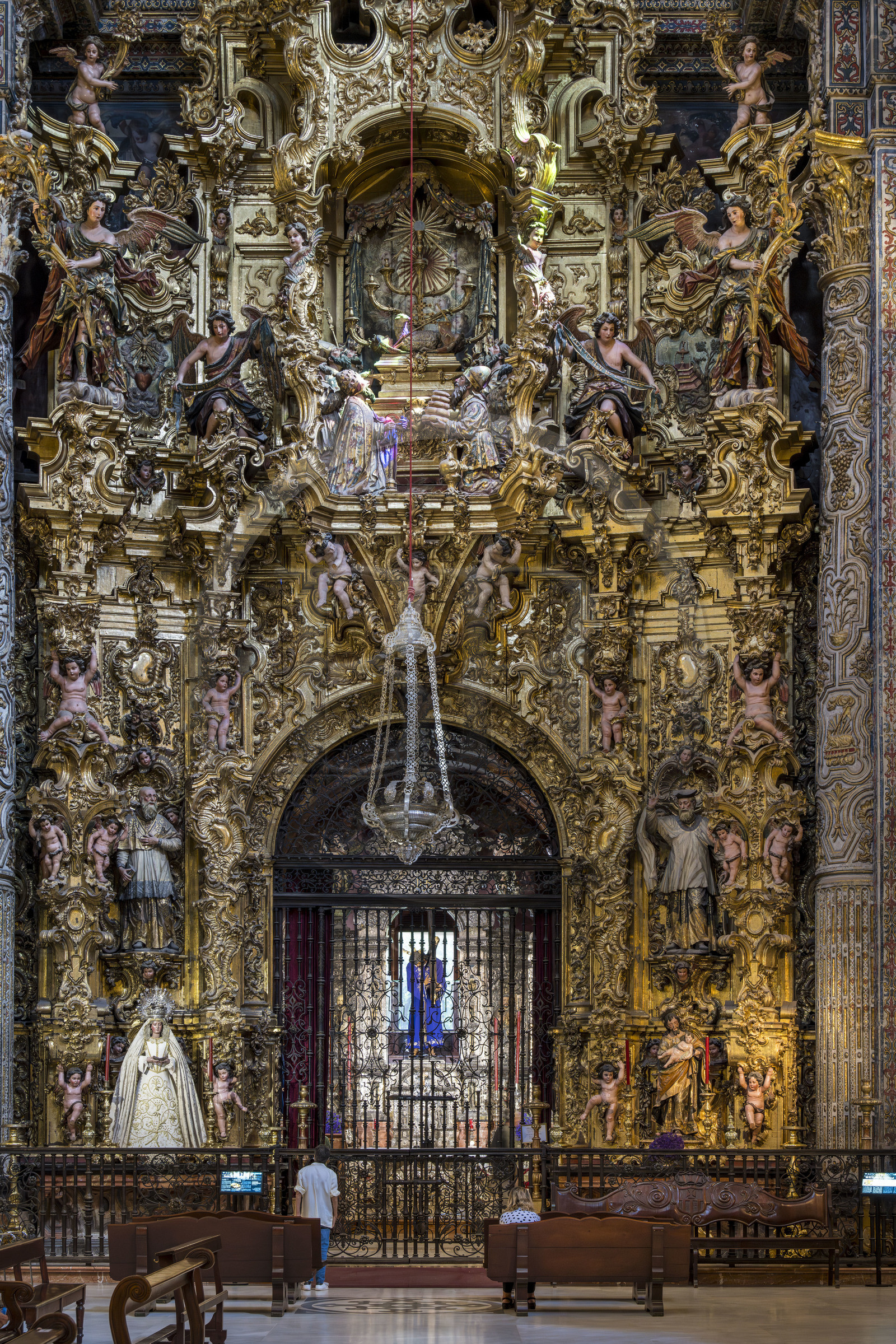 Espagne, Andalousie, Séville, quartier d'Alfalfa, église du Divin Sauveur (Iglesia del Divino Salvador), chapelle du Sacrement et la statue de Notre Père Jésus de la Passion sculpté par Juan Martínez Montanes en 1615
