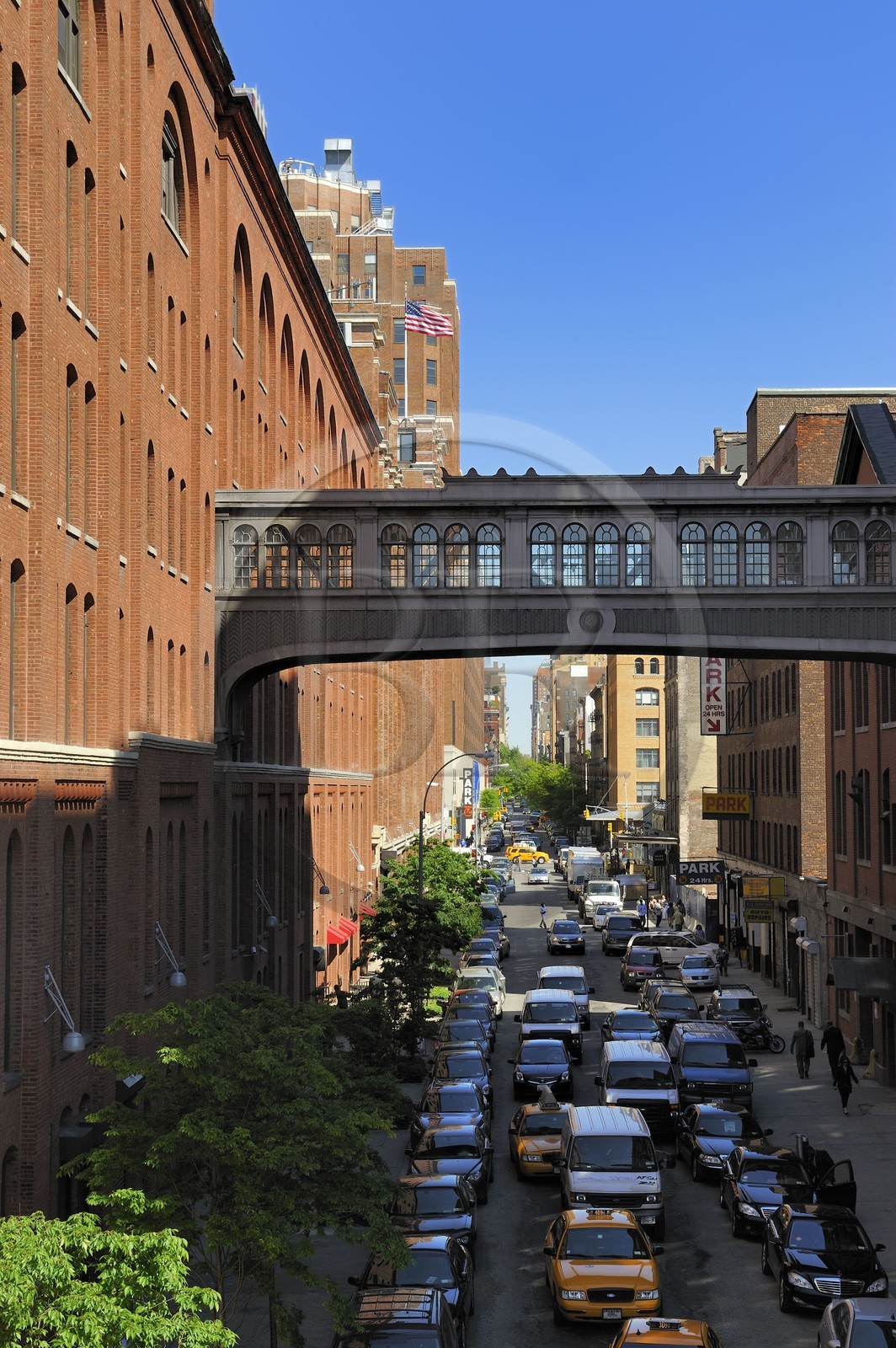 Etats-Unis, New York, Manhattan, Meatpacking district (Gansevoort Market), pont piéton de l'immeuble Chelsea Market sur W15th Street