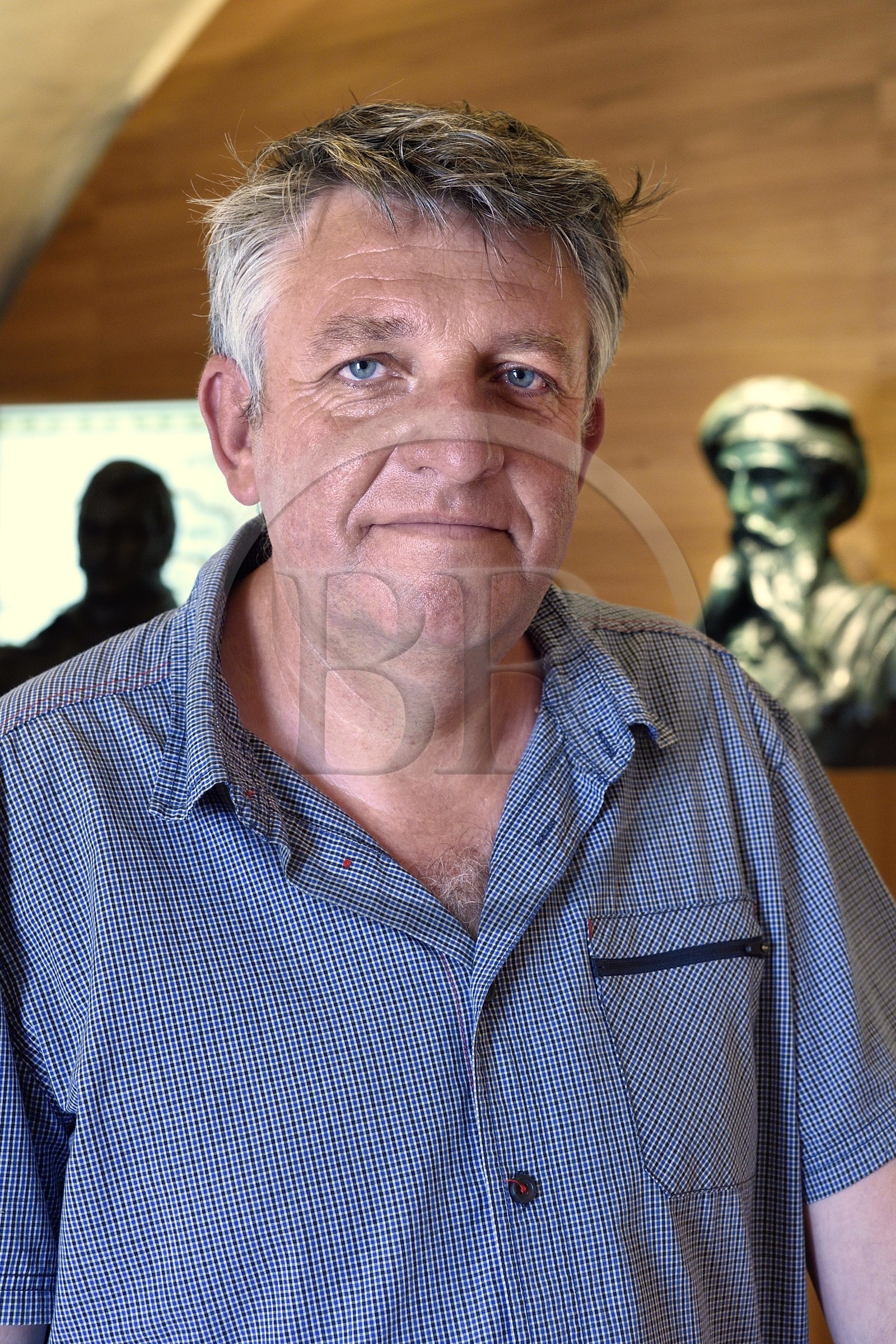 France, Var (83), Saint-Tropez, citadelle du XVIe siècle, musée d'Histoire maritime tropézienne, Laurent Pavlidis responsable du musée du fort maritime et de la Citadelle