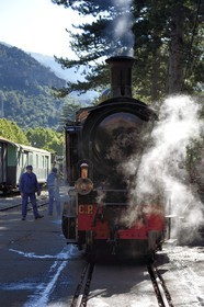 France, Alpes-Maritimes (06), Puget Théniers, le Train des Pignes, locomotive en chauffe