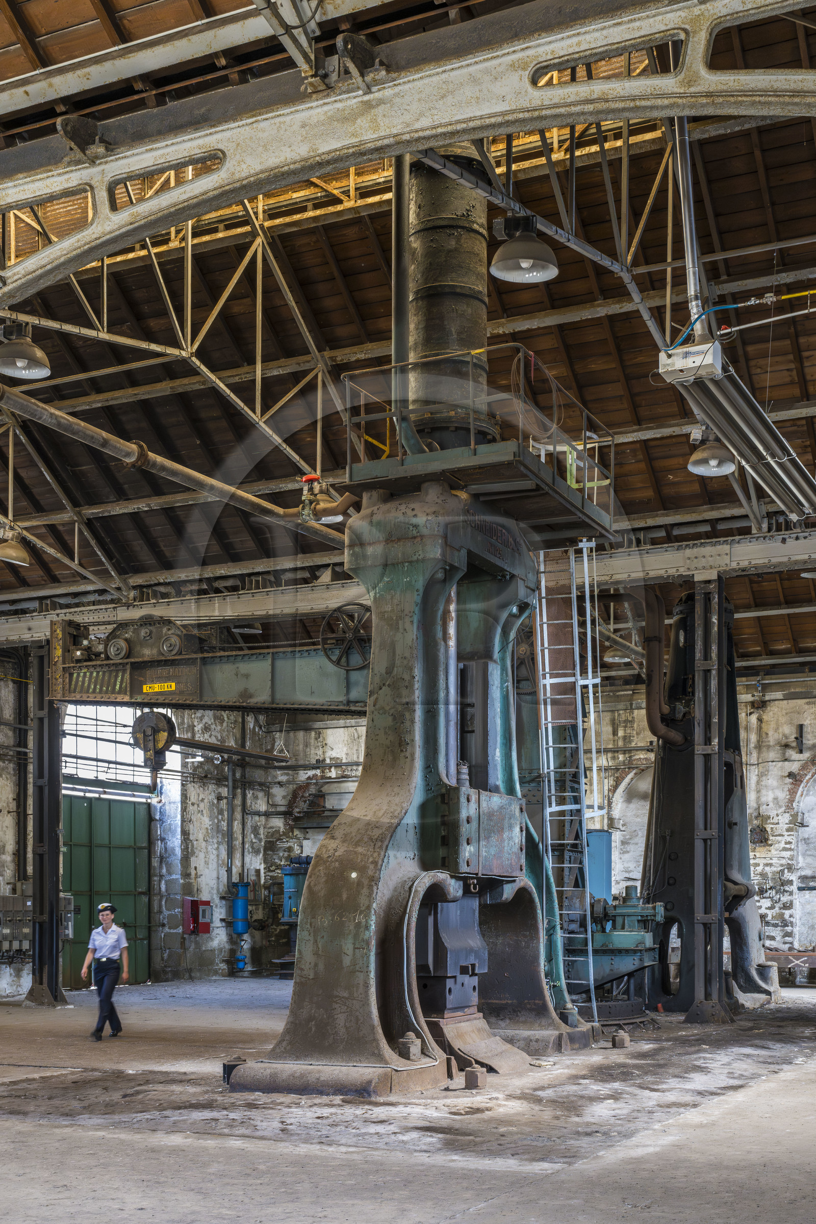 France, Finistère, Brest, the arsenal, the military port is a naval base of the French Navy, forge sledgehammer in the old workshops of Pontaniou cove