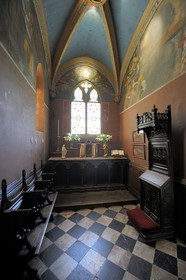 France, Indre-et-Loire (37), vallée de la Loire classée Patrimoine Mondial par l'UNESCO, Amboise, château du Clos Lucé (dernière demeure de Léonard de Vinci), la chapelle