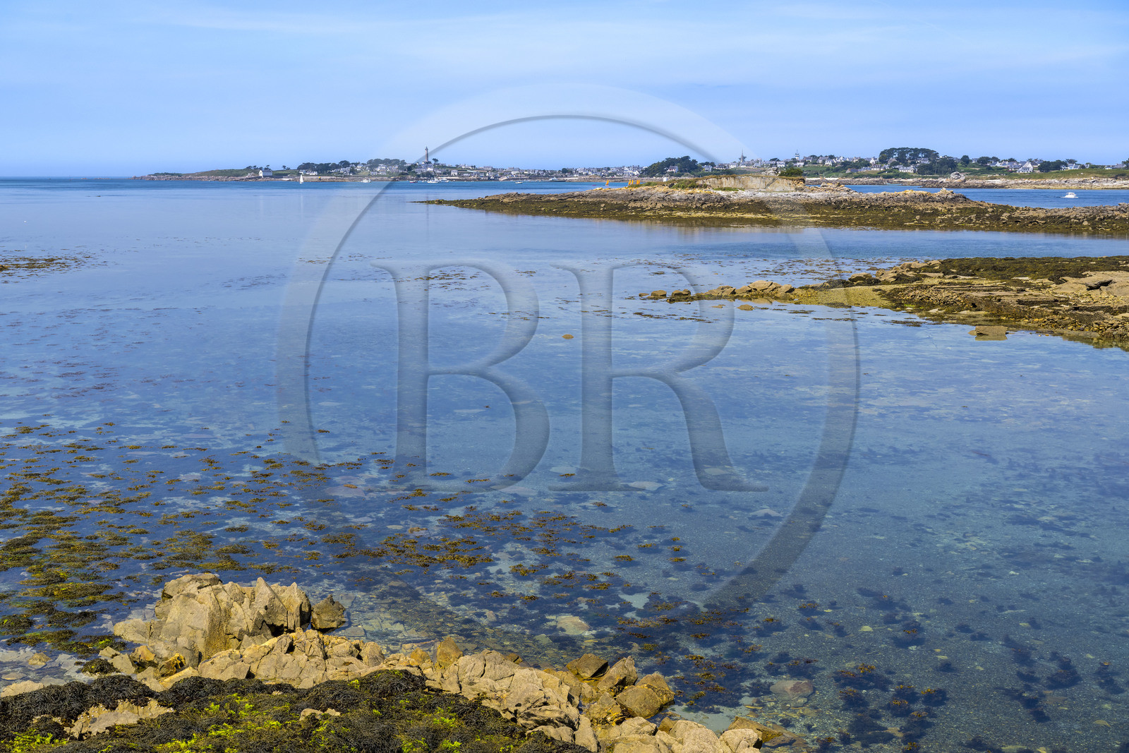 France, Finistère (29), Iles du Ponant, Ile de Batz vu depuis Roscoff