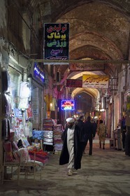 Iran, Isfahan Province, Isfahan, mullah in the Bazar-e Bozorg (Great Bazaar), a massive covered bazaar which dates back almost 1300 years