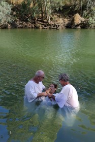 Israel, district Nord, Galilée, Tibériade, Yardenit site de baptêmes sur le Jourdain