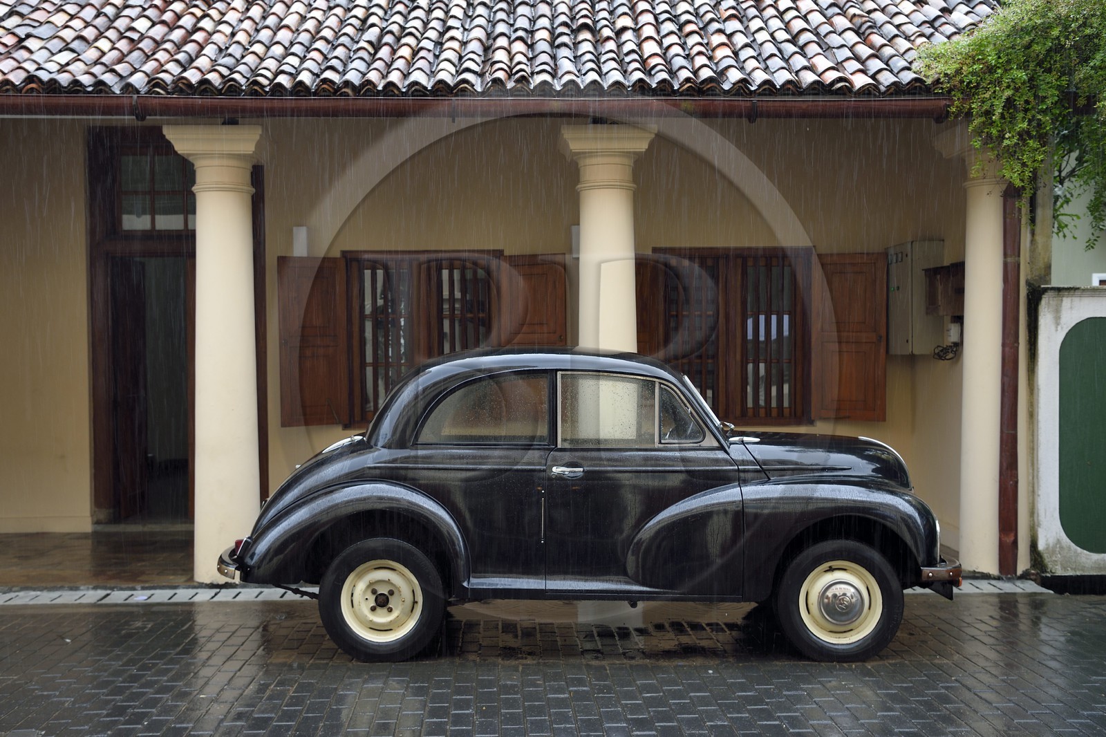 Sri Lanka, Southern Province, Galle Fort, listed as World heritage by UNESCO, a Morris Minor car