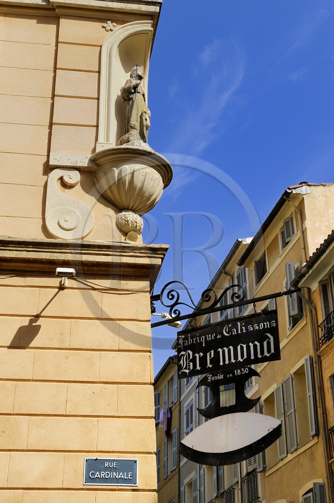 France, Bouches-du-Rhone, Aix-en-Provence, sign of a manufacturer of calissons