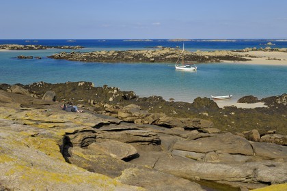 France, Manche (50), archipel des îles Chausey à marée basse