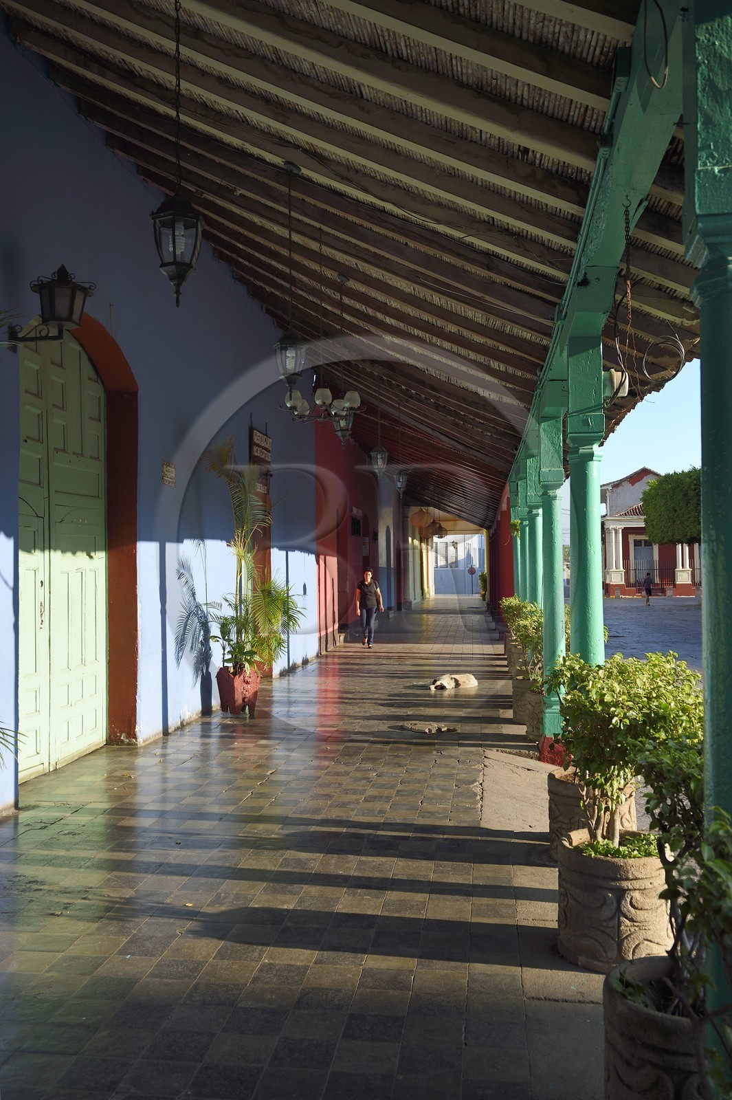 Nicaragua, Granada, maisons coloniales sur la Plaza de la Independencia
