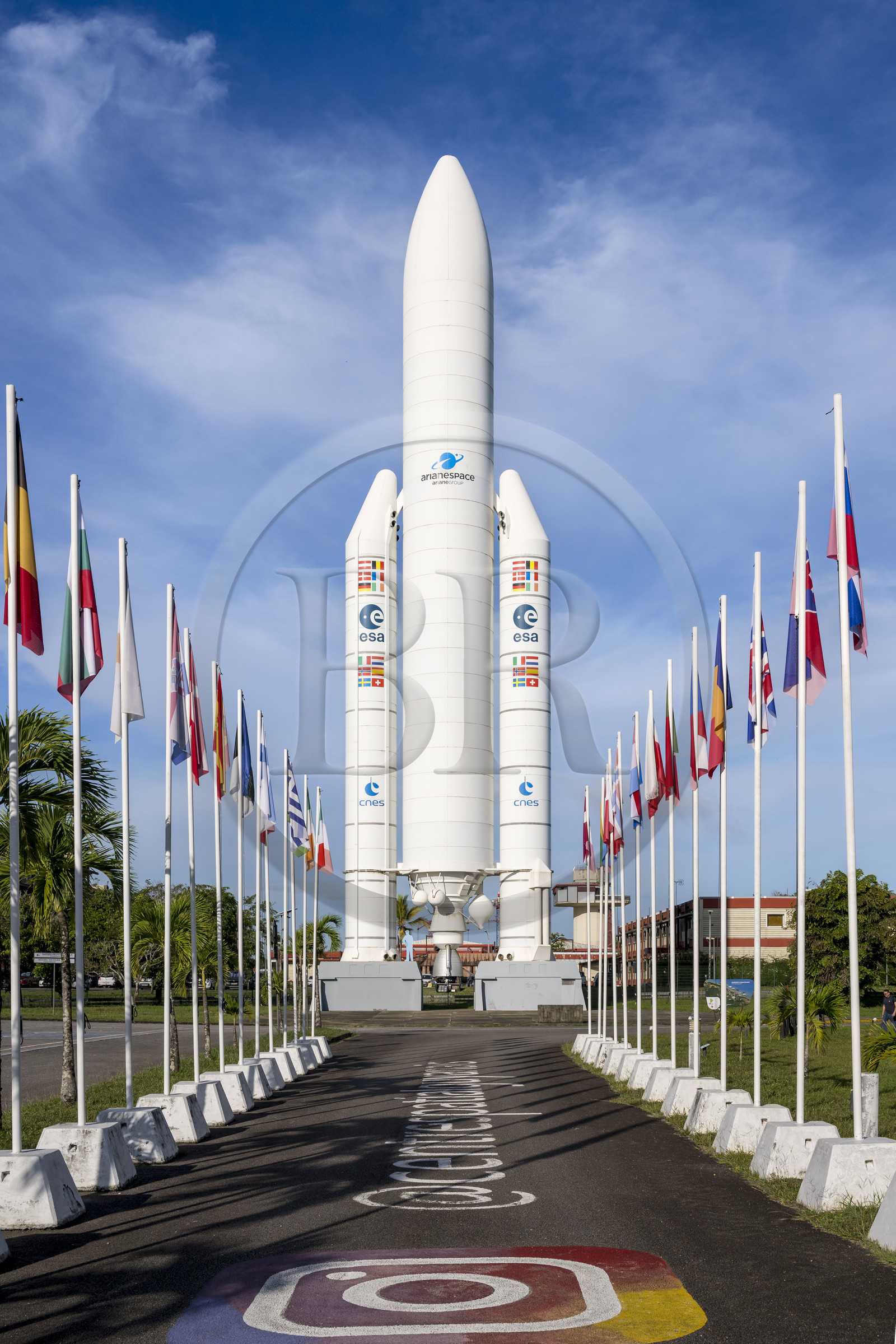 France, Guyane, Kourou, Centre Spatial Guyanais (CSG), réplique grandeur nature de la fusée Ariane V