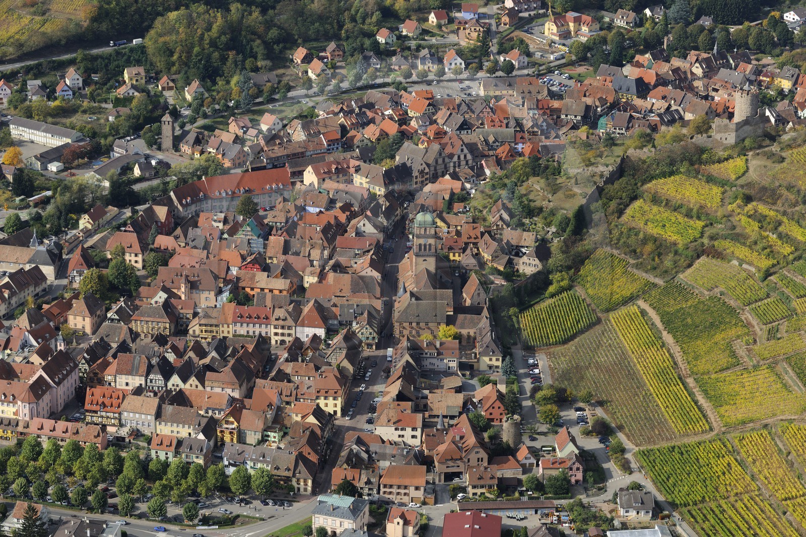France, Haut-Rhin (68), Kaysersberg (photo aérienne)