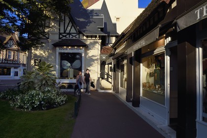 France, Calvados, Pays d'Auge, Deauville, Zadig & Voltaire luxury stores Louis Vuitton, Arthus-Bertrand, Hipanema