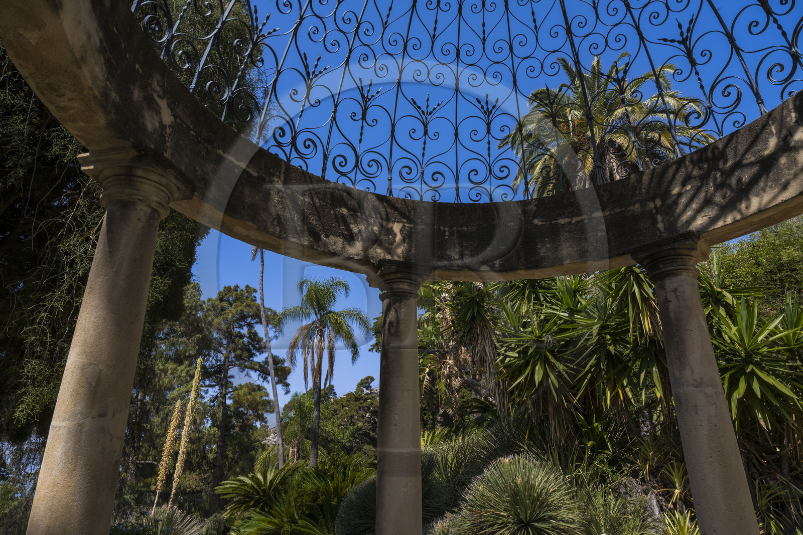 Italy, Liguria, Province of Imperia, Ventimiglia, Hanbury Botanical Garden, the Tempietto pergola