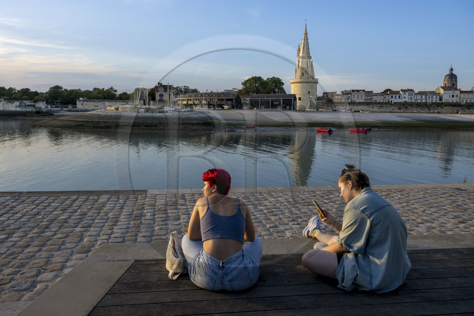 France, Charente Maritime, La Rochelle, the Old Port entrance, the tour de la Lanterne