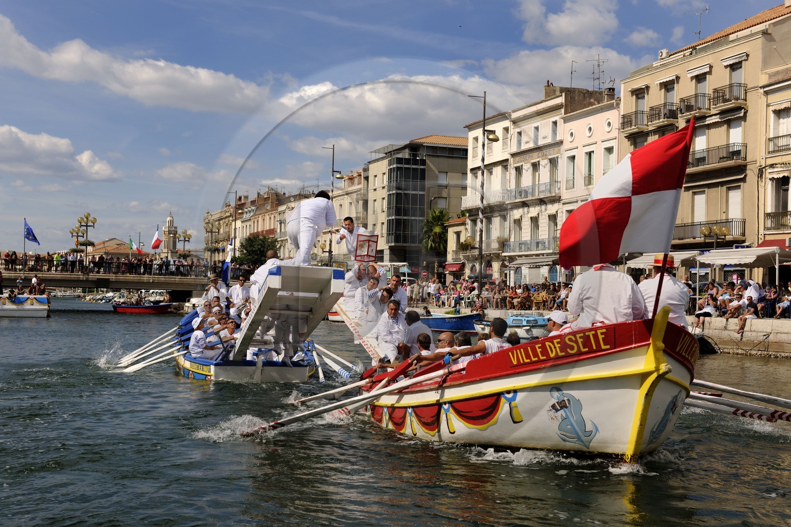 France, Hérault (34), Sète, canal Royal, fête de la Saint Louis, joutes sètoises