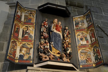 France, Finistère (29), étape sur le chemin de Saint Jacques de Compostelle, Saint-Thegonnec, l'église dans l'enclos paroissial, Arbre de Jessé du XVIIème siècle