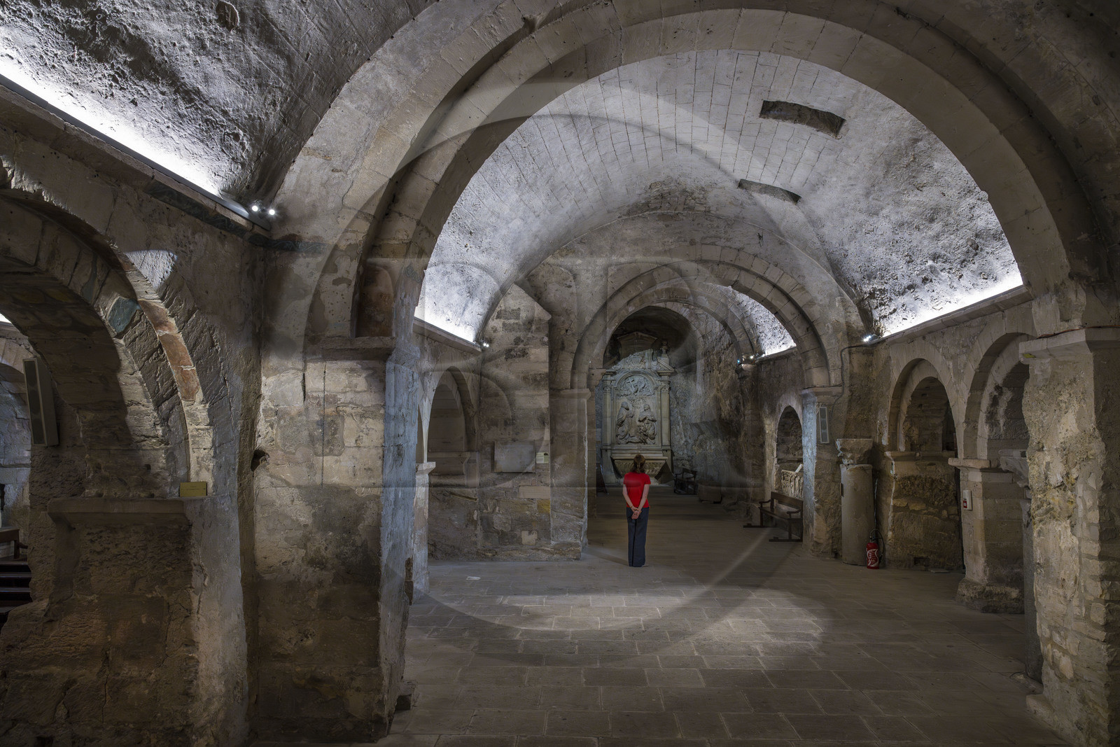 France, Bouches-du-Rhône (13), Marseille, Le Vieux Port, Abbaye Saint Victor, la crypte