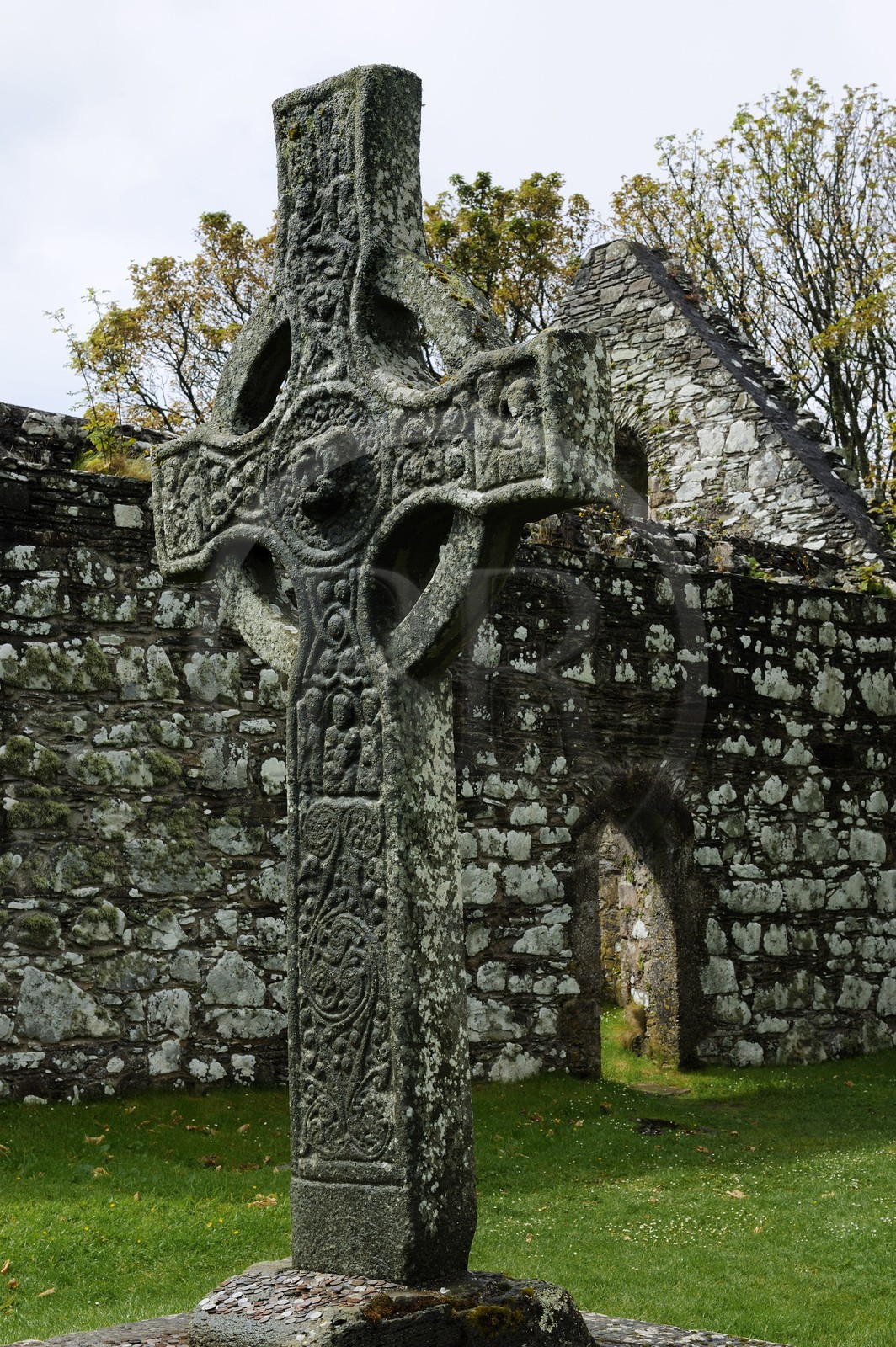 Royaume-Uni, Ecosse, Hébrides intérieures, Ile de Islay, kildalton church sur la côte Est, la Kildalton Cross (croix celtique de Kildalton) sculpté probablement dans la seconde moitié du VIIIème siècle