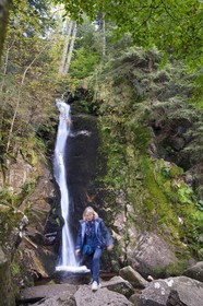 France, Vosges, Le Valtin, hike in the Valtin valley in the upper Meurthe valley, Rudlin waterfall