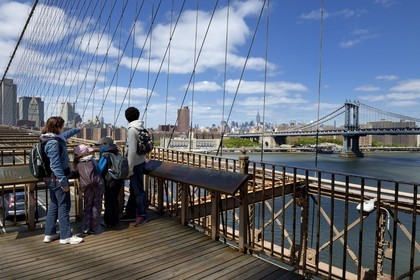 Etats-Unis, New York, Manhattan, le pont de Brooklyn