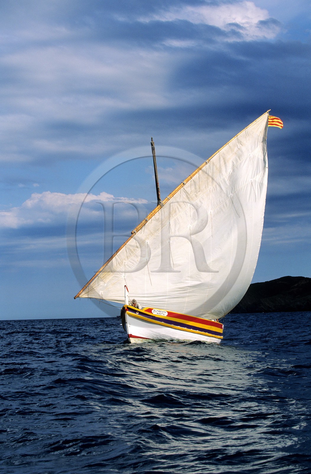 France, Pyrénées-Orientales (66), côte Vermeille, Banyuls-sur-Mer, barque catalane