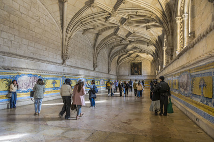 Portugal, Lisbonne, Bélem, Monastere des Hiéronymites (Mosteiro dos Jerónimos), classé Patrimoine Mondial de l'UNESCO, azulejos du réfectoire des moines