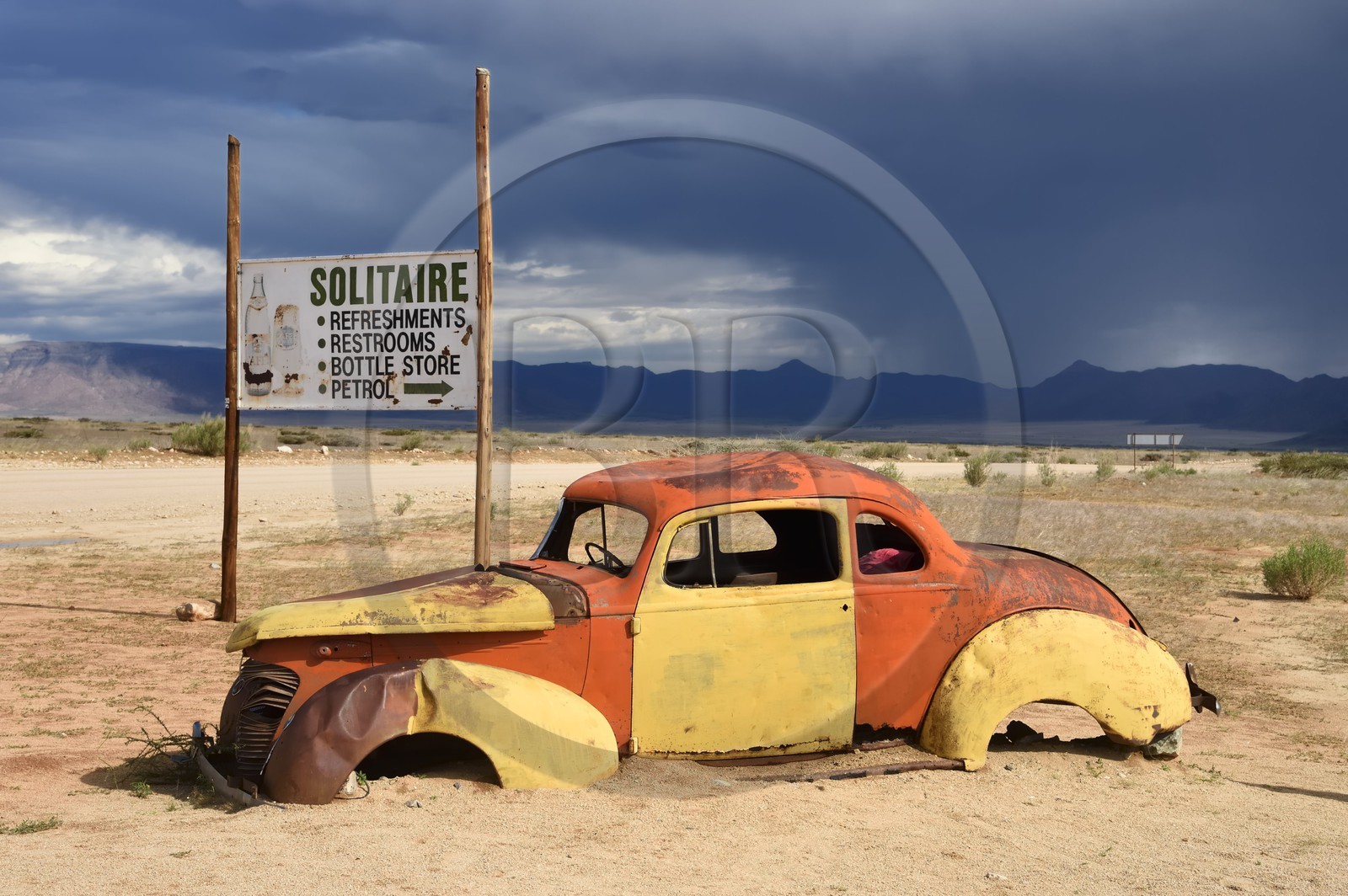 Namibia, Khomas Region, Namib Desert East of the Namib Naukluft National Park, at Solitaire petrol station