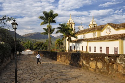 Brésil, Etat du Minas Gerais, Tirandentes, Matriz de Santo Antonio, église Saint-Antoine (Route de l'or, Estrada Real)