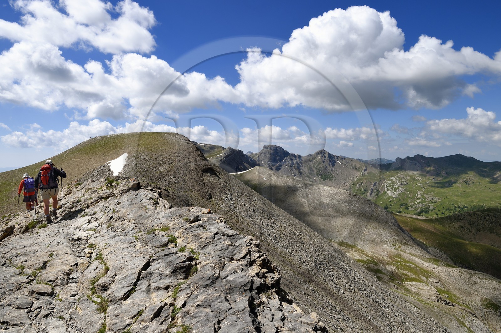 France, Alpes-de-Haute-Provence (04), Uvernet-Fours, parc national du Mercantour, vallée de l'Ubaye, sentier de randonnée du circuit des lacs du col de la Cayolle au Pas du Lausson, cirque du lac d'Allos
