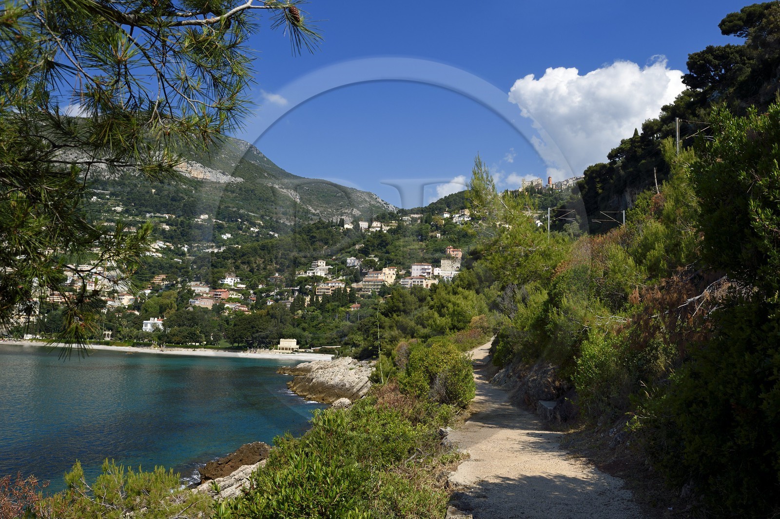 France, Alpes-Maritimes, Roquebrune-Cap-Martin, Cap Martin, coastal footpath, Promenade Le Corbusier