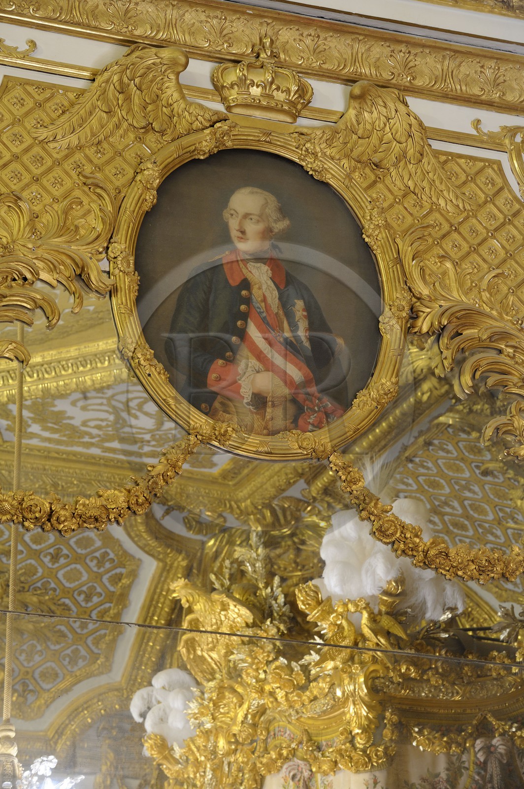 France, Yvelines (78), château de Versailles, classé Patrimoine Mondial de l'UNESCO, les Grands Appartements, la chambre de la Reine