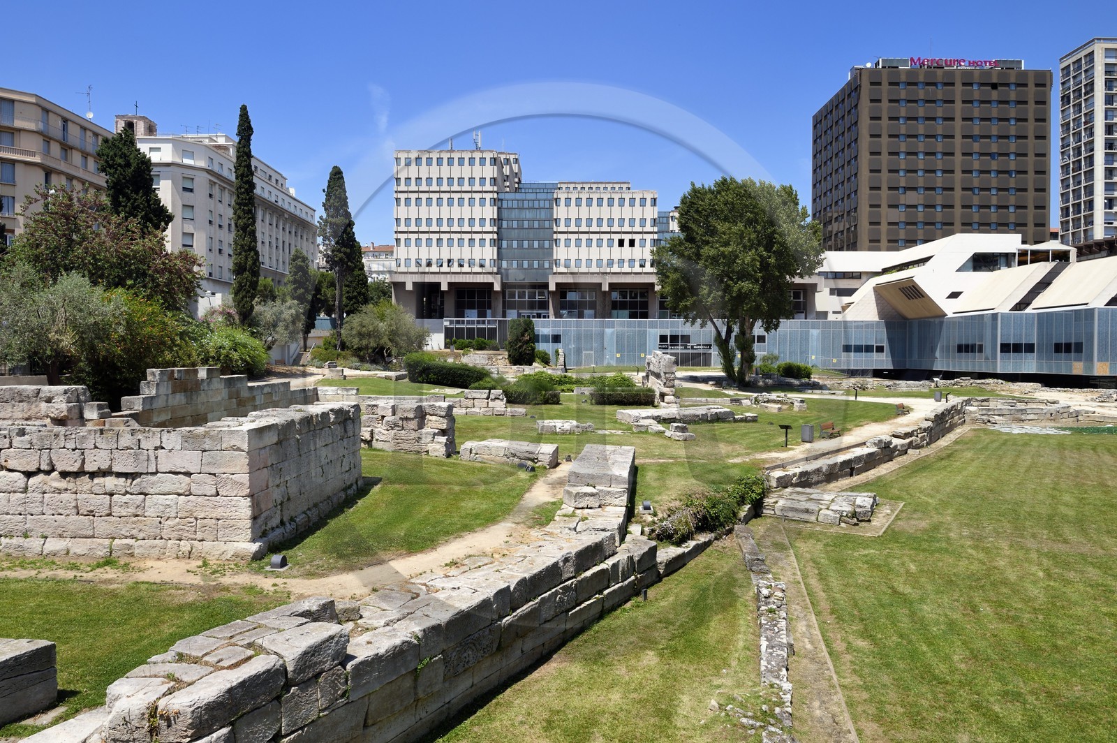 France, Bouches-du-Rhône (13), Marseille, quartier Belsunce, Centre Bourse, le musée d'histoire de Marseille, vestiges du port et du quai antique (vestiges grecs)