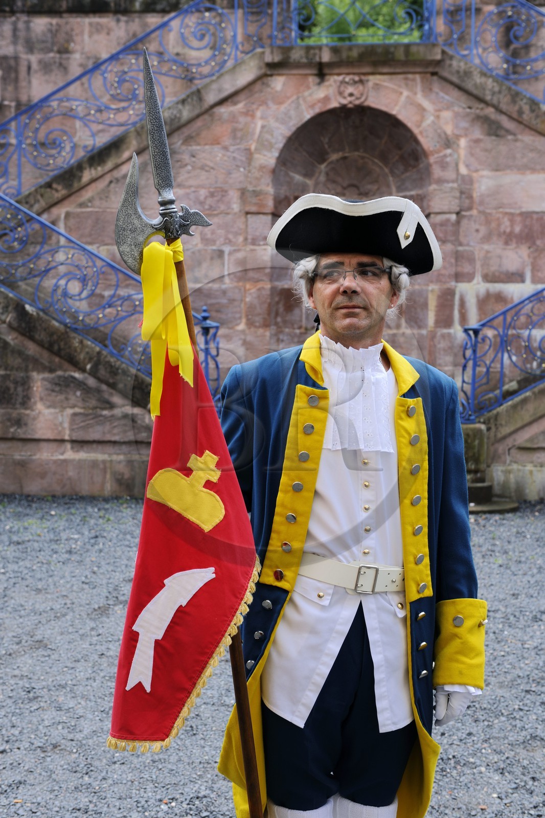 France, Vosges, Senones, capital of the former principality of Salm Salm which used to be part of France in 1793, changing of the guard