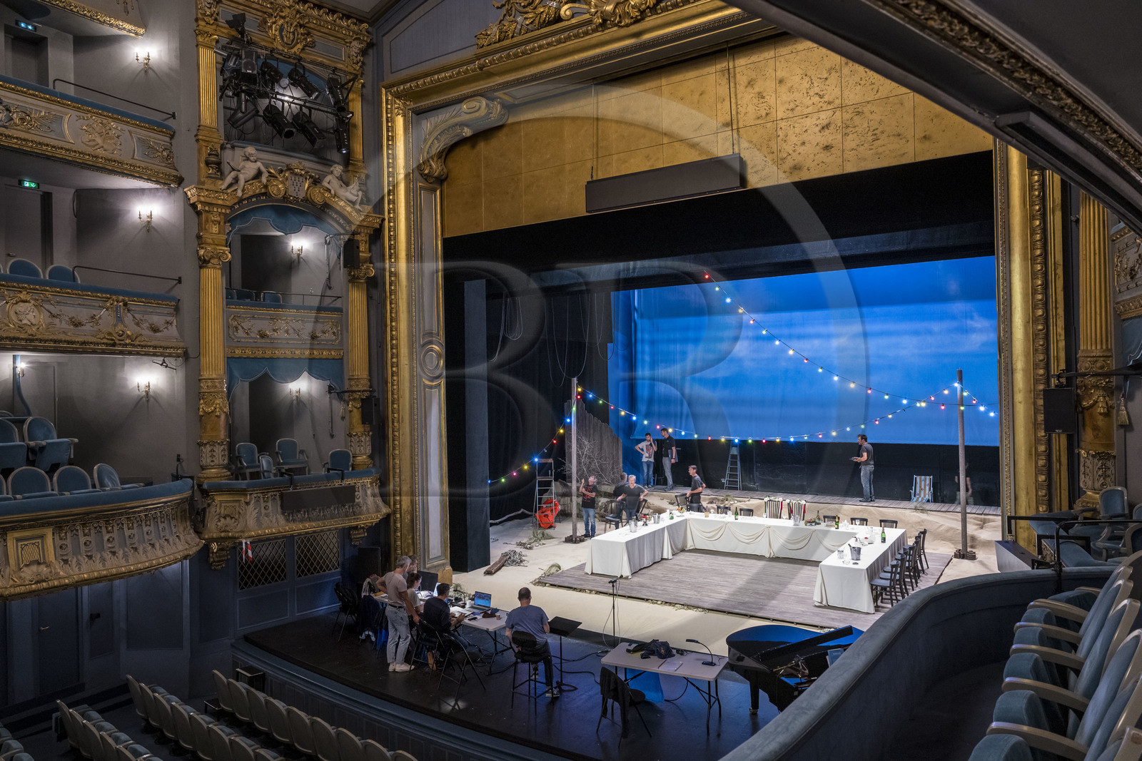 France, Loire-Atlantique (44), Nantes, quartier de Graslin, répétition d'un spectacle sur la scène du théâtre Graslin et opéra