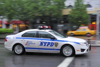 Etats-Unis, New York, Manhattan, Upper West side, voiture de police sur Broadway