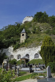 France, Val-d'Oise, French Vexin Natural Park, Haute-Isle, the only church of Ile-de-France (and one of the few in the country, five in France) to be fully excavated in a cliff