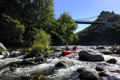 France, Herault, Orb valley, kayaking the river Orb at the moulin de Travassac next to Mons la Trivalle