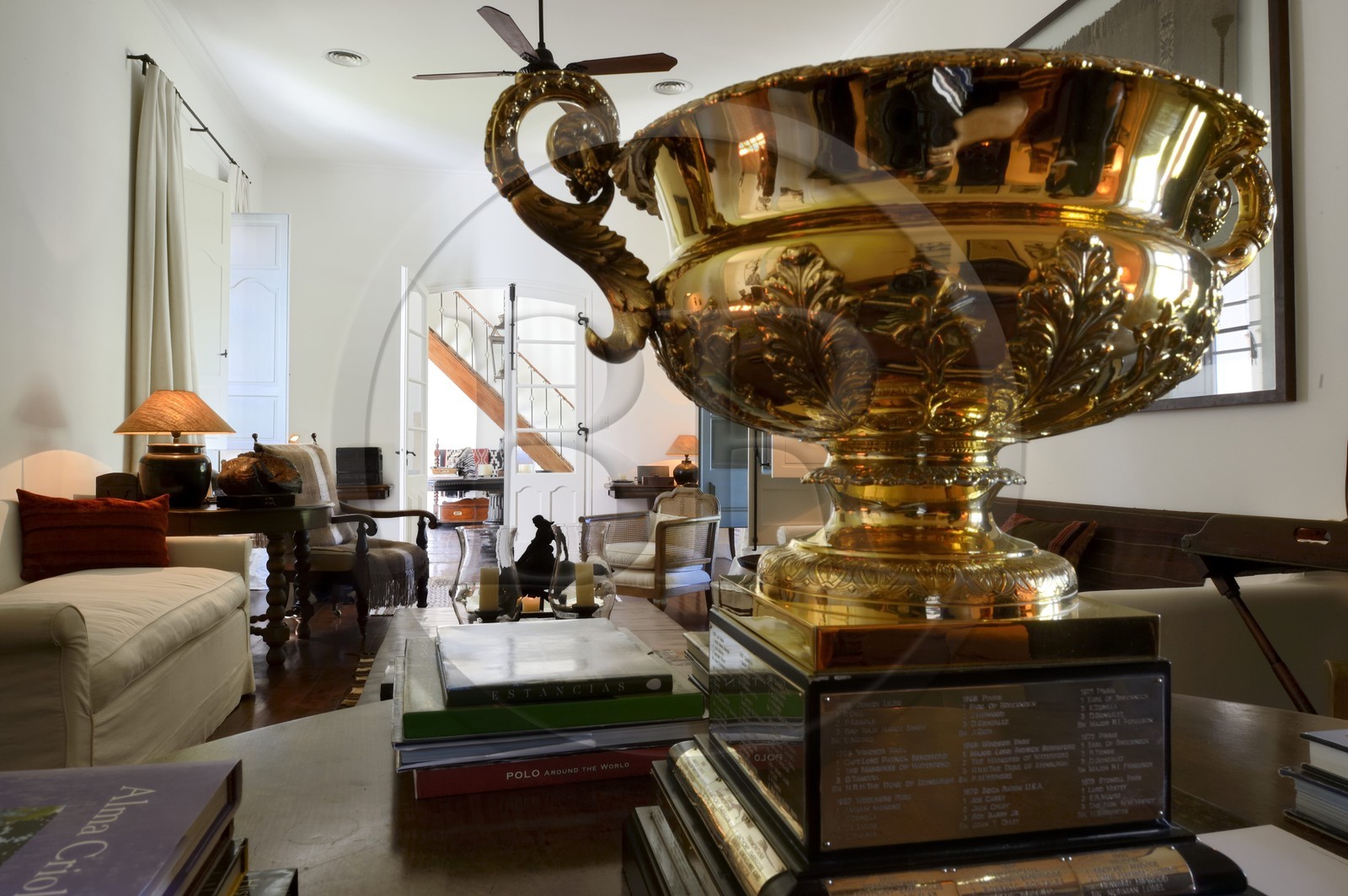 Argentine, province de Buenos Aires, San Antonio de Areco, estancia La Bamba de Areco, le grand salon