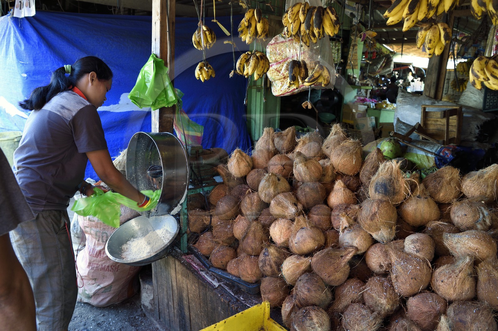 Philippines, Calamian Islands dans le nord de Palawan, Busuanga Island, ville de Coron, marché couvert