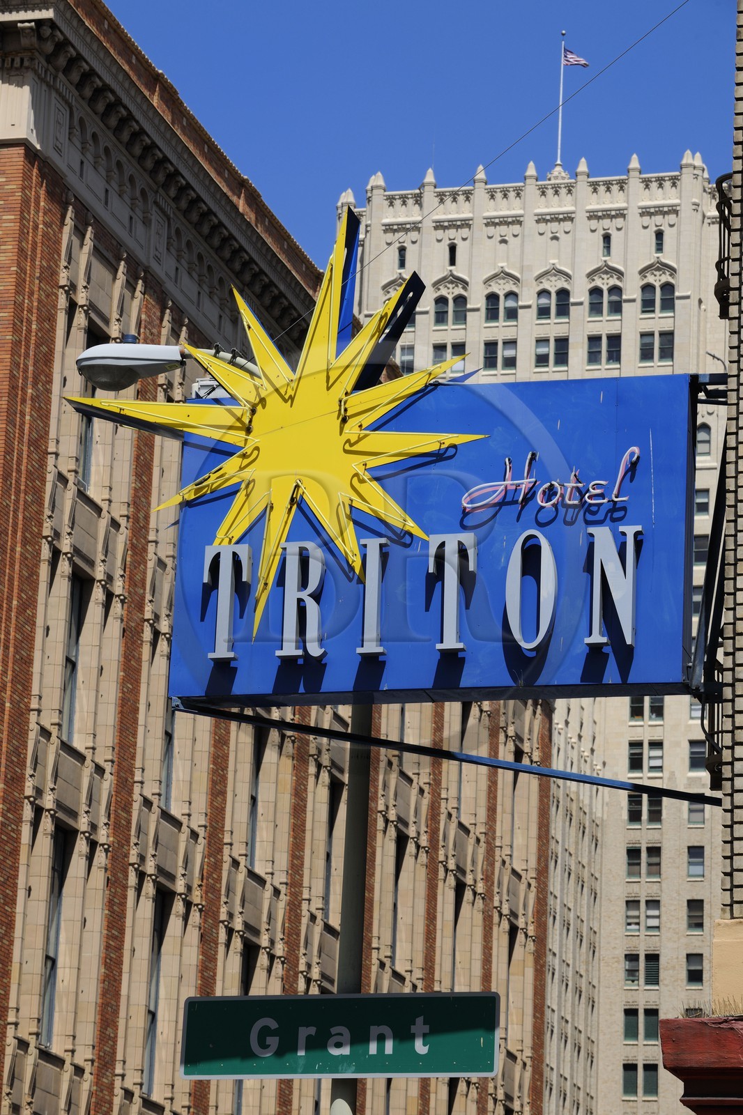 Etats-Unis, Californie, San Francisco, enseigne d'hôtel dans Grant Street