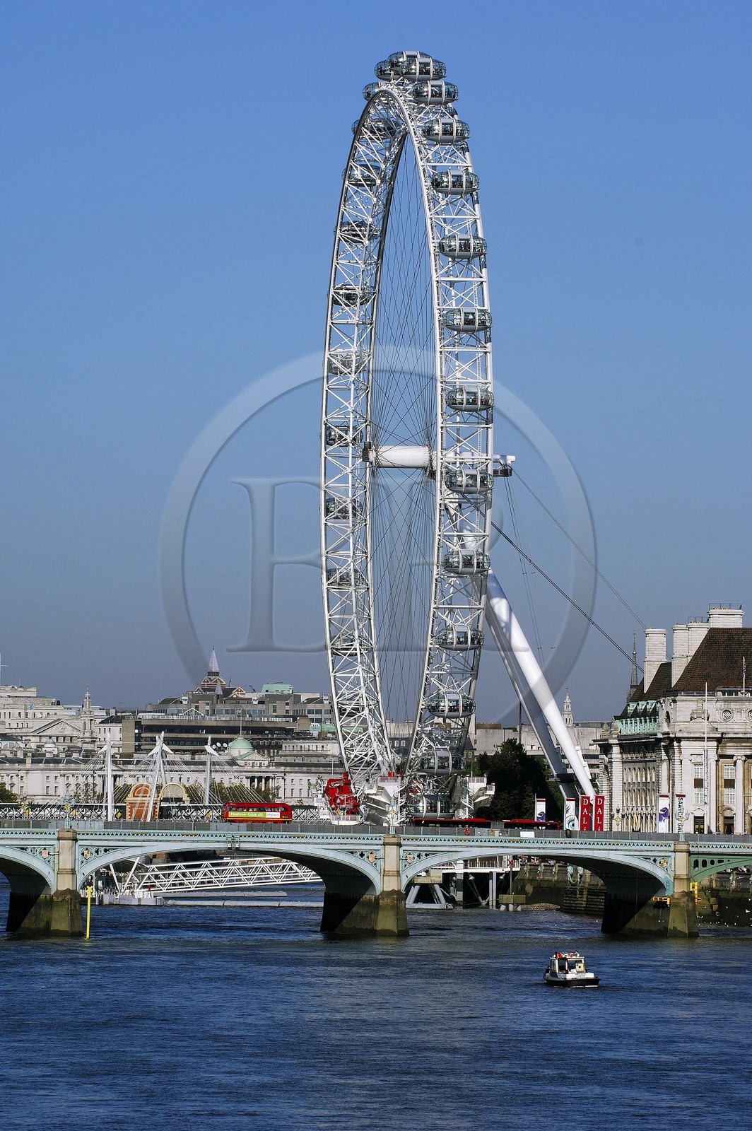 United Kingdom, London, the London eye along the Thames
