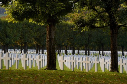 France, Meuse (55), le cimetière américain de Romagne-sous-Montfaucon, 14 246 américains ayant combattu lors de la Première Guerre mondiale y sont enterrés