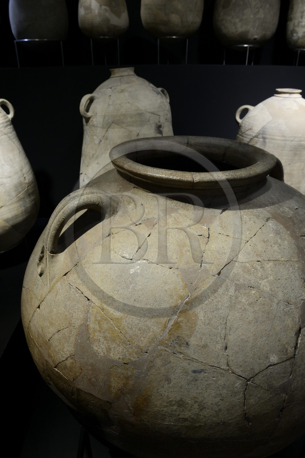 Israel, Negev Desert, Masada museum, large amphora that contained food