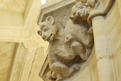 France, Paris (75), Ile de la Cité, la Conciergerie dans le Palais de Justice, chapiteau de la salle des Gardes