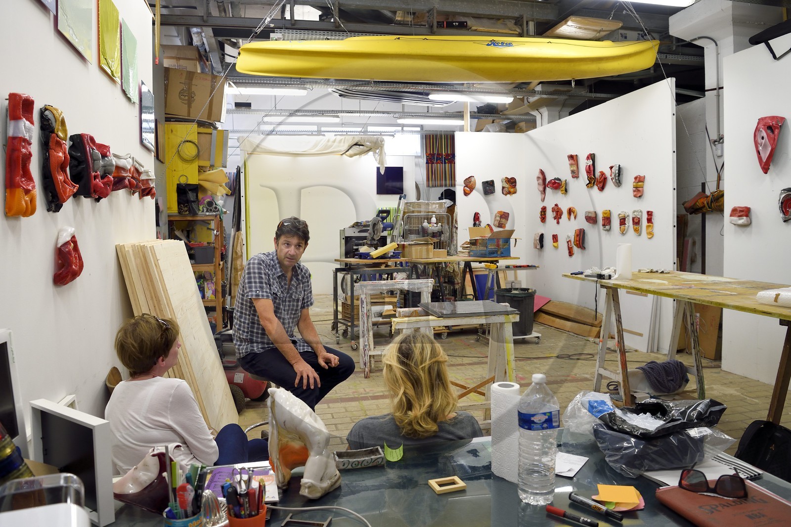 France, Alpes-Maritimes, Nice, La Station, contemporary art space located in the former slaughterhouse, artist Cédric Teisseire in his workshop
